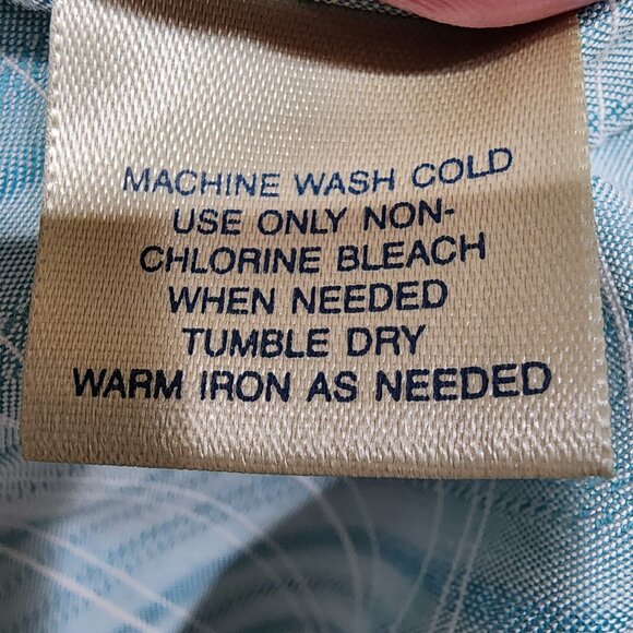 Island Shores Men’s L Blue Plaid Short Sleeve Button Shirt Rayon Blend - Picture 11 of 11